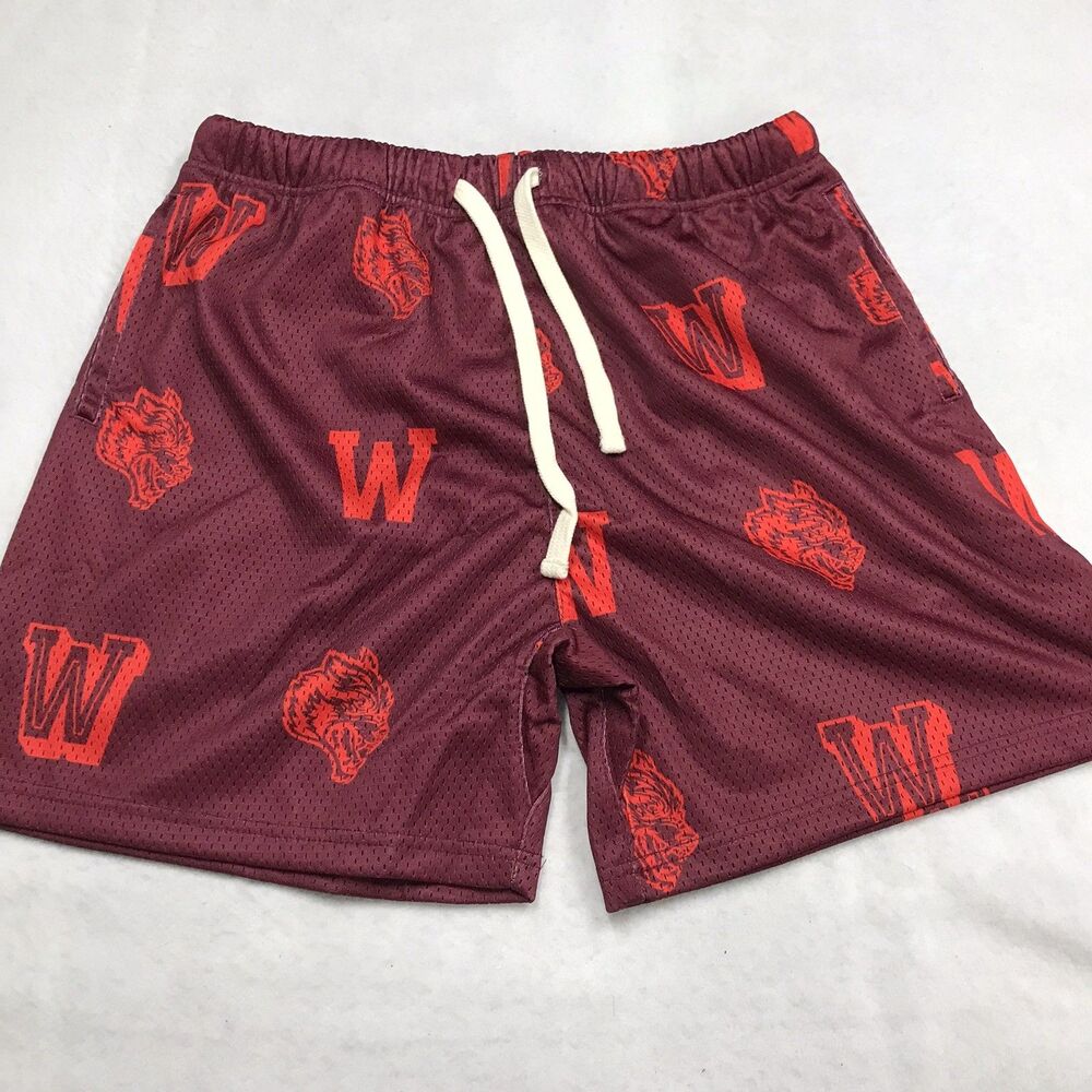 DARC SPORT Wolves Short Men S Burgundy Lined Stretch Drawstring 142 of 1000